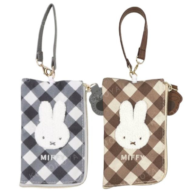 米飛兔 棉質伸縮票卡鑰匙包 (格紋款)