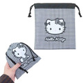 Sanrio 三麗鷗 Hello Kitty 尼龍束口袋 (千鳥格)_1
