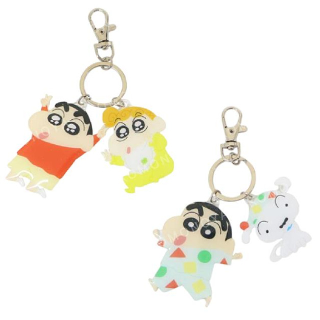 蠟筆小新 壓克力造型二連鑰匙圈 (角色款)
