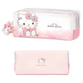 Sanrio 三麗鷗 皮質方形拉鍊筆袋 (緞帶款) Kitty 酷洛米_1