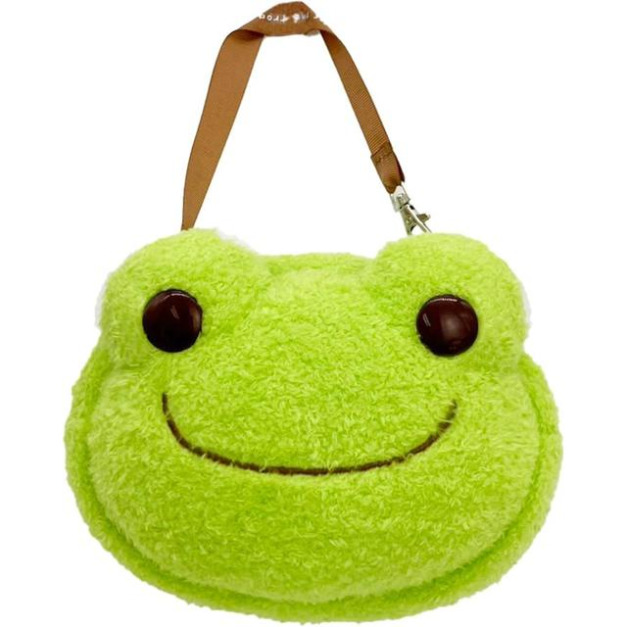 Pickles 泡菜蛙 絨毛玩偶窗口收納包 (綠大臉款)