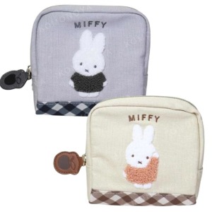 米飛兔 棉質拉鍊化妝包 (格紋款)