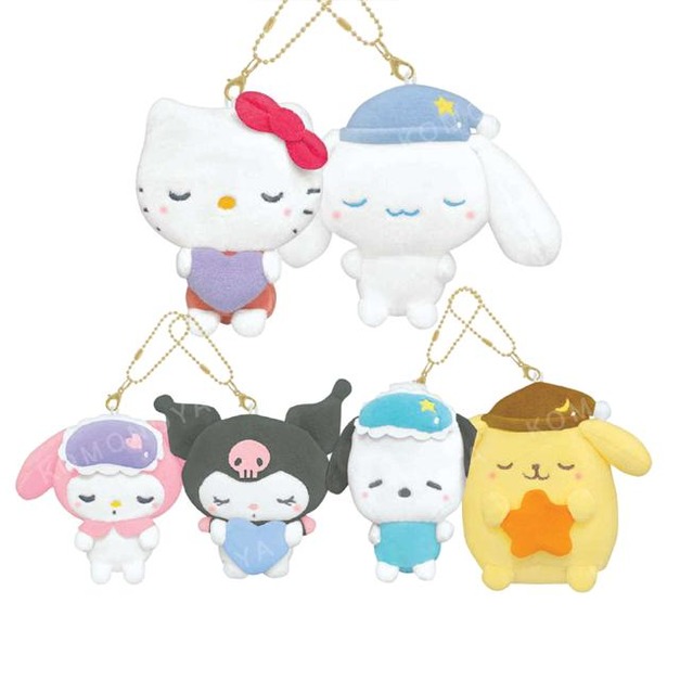 Sanrio 三麗鷗 絨布磁鐵雙吊飾 (愛睏款) Kitty 大耳狗 美樂蒂 布丁狗