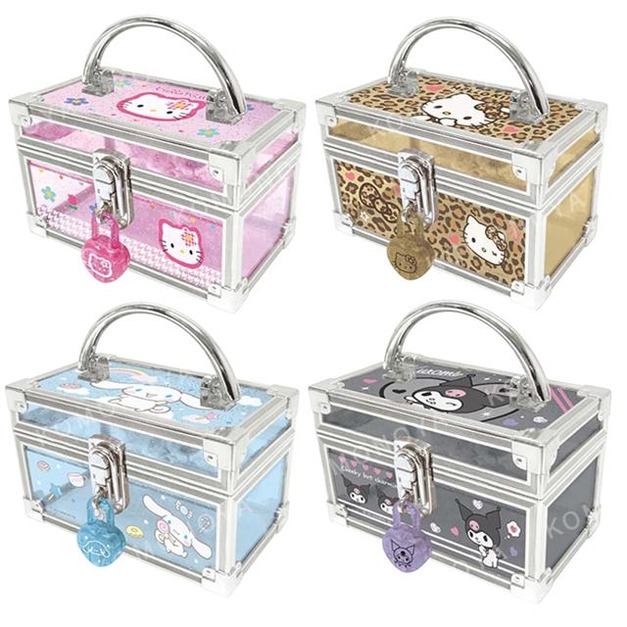 Sanrio 三麗鷗 透明手提收納盒附鎖 Kitty 酷洛米 大耳狗