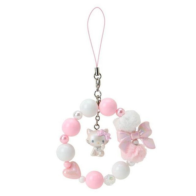 ▲預購特價【限購】Sanrio 三麗鷗 Charmmy Kitty 造型串珠手機吊飾 (格紋緞帶)
