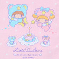 ▲預購特價【限購】Sanrio 三麗鷗 雙子星 棉質方巾 26x26cm (星空小熊)_1