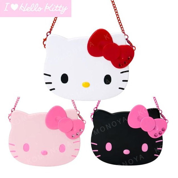 ▲特價【限購】Sanrio 三麗鷗 Hello Kitty 造型摺疊鏡附練 (I Love Hello Kitty)