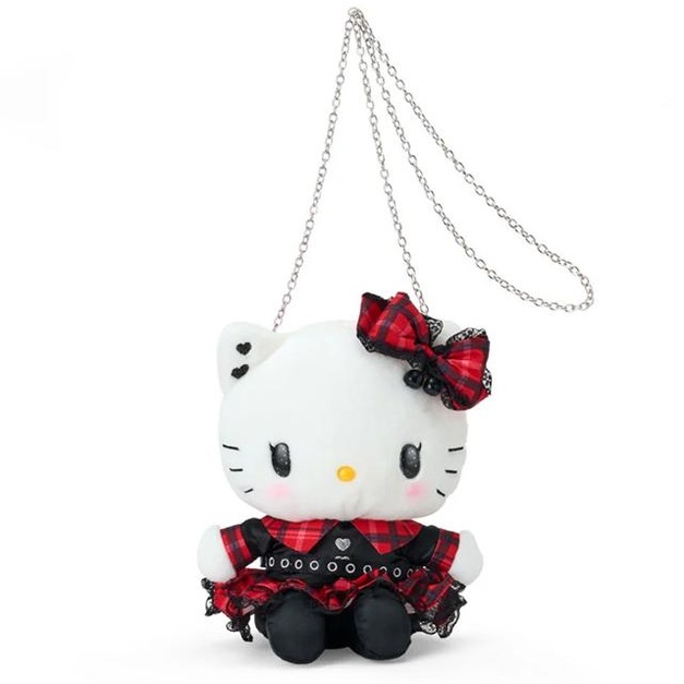 ▲特價【限購】Sanrio 三麗鷗 Hello Kitty 絨毛玩偶斜背包 (搖滾甜心)
