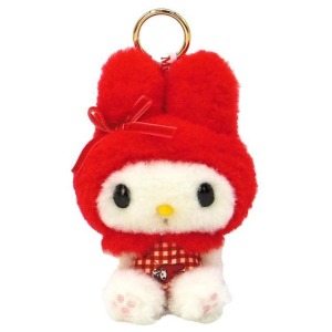 Sanrio 三麗鷗 美樂蒂 絨毛玩偶吊飾 (紅緞帶格紋款)