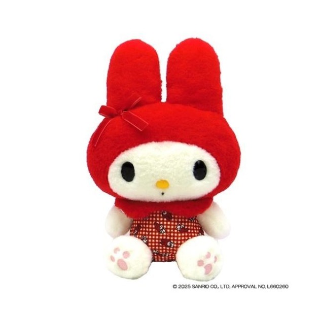 Sanrio 三麗鷗 美樂蒂 絨毛玩偶娃娃 S (紅緞帶格紋款)
