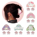 Sanrio 三麗鷗 貝母紋造型鯊魚夾3組 (櫻花款) 酷洛米 美樂蒂 大耳狗 Kitty 帕恰狗