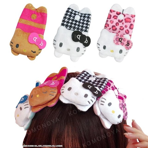 Sanrio 三麗鷗 Hello Kitty 絨毛造型髮夾 (趴姿款)