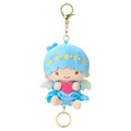 Sanrio 三麗鷗 雙子星 絨毛玩偶伸縮鑰匙圈 (天使愛心款) KIKI LALA_1