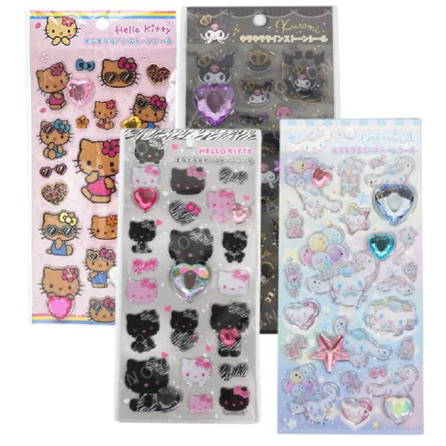 Sanrio 三麗鷗 造型水鑽貼紙組 (愛心水鑽款) Kitty 大耳狗 酷洛米