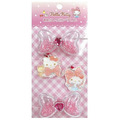 Sanrio 三麗鷗 蝴蝶結髮圈2入組 (流沙款) 大耳狗 酷洛米 Kitty 美樂蒂_1