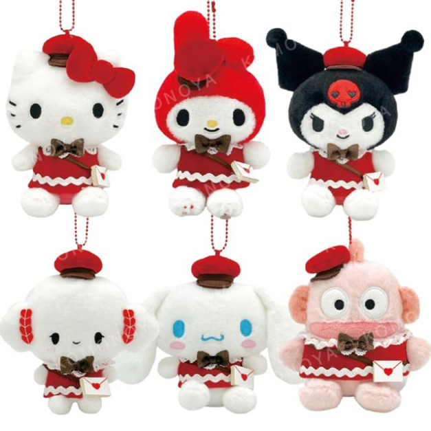 Sanrio 三麗鷗 絨毛玩偶吊飾 (愛心郵差) Kitty 美樂蒂 酷洛米 大耳狗