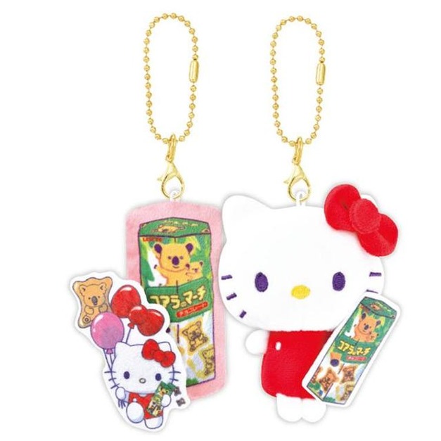 Sanrio 三麗鷗 x 樂天 Hello Kitty 絨布磁鐵雙吊飾