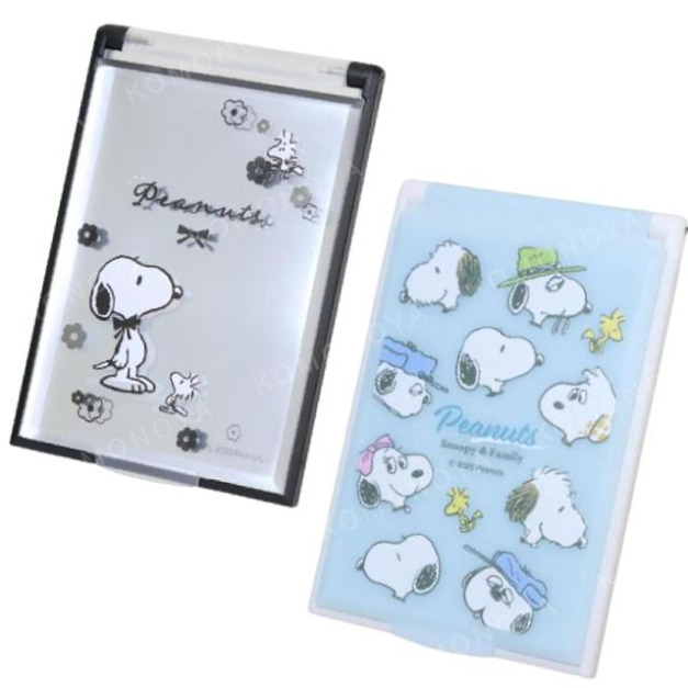 史努比 塑膠方形隨身鏡