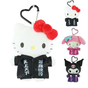 Sanrio 三麗鷗 絨毛玩偶零錢包吊飾 (夜露死苦) Kitty 美樂蒂 酷洛米