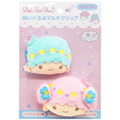 Sanrio 三麗鷗 雙子星 絨毛造型髮夾2入組 (天使大頭款)