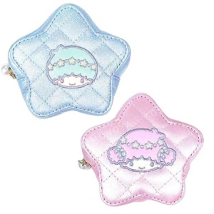Sanrio 三麗鷗 雙子星 珠光皮質菱格造型零錢包 (星星款) KIKI LALA