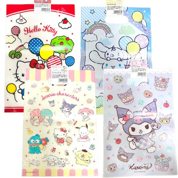 Sanrio 三麗鷗 平口提袋2入組 M (銅板小物) Kitty 大耳狗 酷洛米