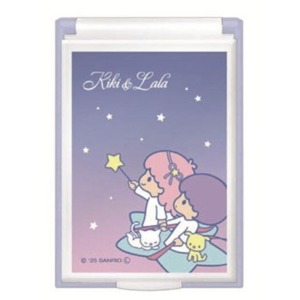 Sanrio 三麗鷗 雙子星 塑膠方形隨身鏡 (紫坐星星款)
