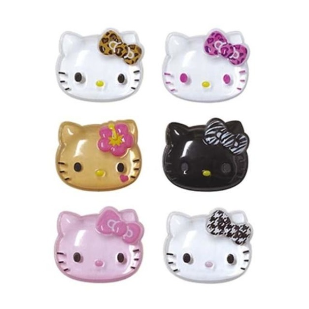 Sanrio 三麗鷗 Hello Kitty 樹脂立體造型徽章 全套盲盒6入組 (大臉款)