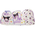 Sanrio 三麗鷗 酷洛米 尼龍束口袋3入組 (白紫款)