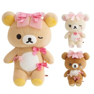 San-X 拉拉熊 絨毛玩偶娃娃 (蝴蝶結款) 拉拉熊 蜜茶熊 牛奶熊