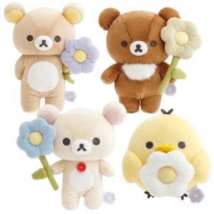 San-X 拉拉熊 絨毛玩偶娃娃 (花朵款) 拉拉熊 蜜茶熊 牛奶熊
