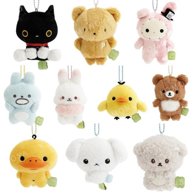 San-X 絨毛玩偶吊飾 蜜茶熊 小黃雞 靴下貓 糊塗鴨 夏波 健忘兔 皮尼姆 抖抖狗