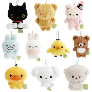 San-X 絨毛玩偶吊飾 蜜茶熊 小黃雞 靴下貓 糊塗鴨 夏波 健忘兔 皮尼姆 抖抖狗