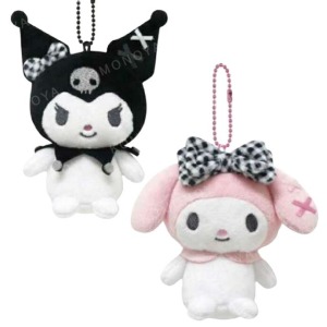 Sanrio 三麗鷗 絨毛玩偶吊飾 (黑白格紋款) 美樂蒂 酷洛米