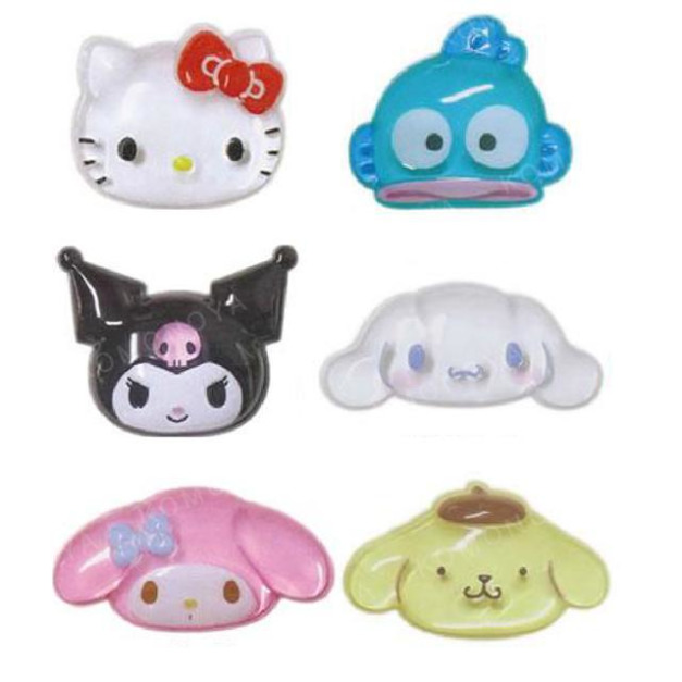 Sanrio 三麗鷗 樹脂立體造型徽章 全套盲盒6入組 (大臉款)