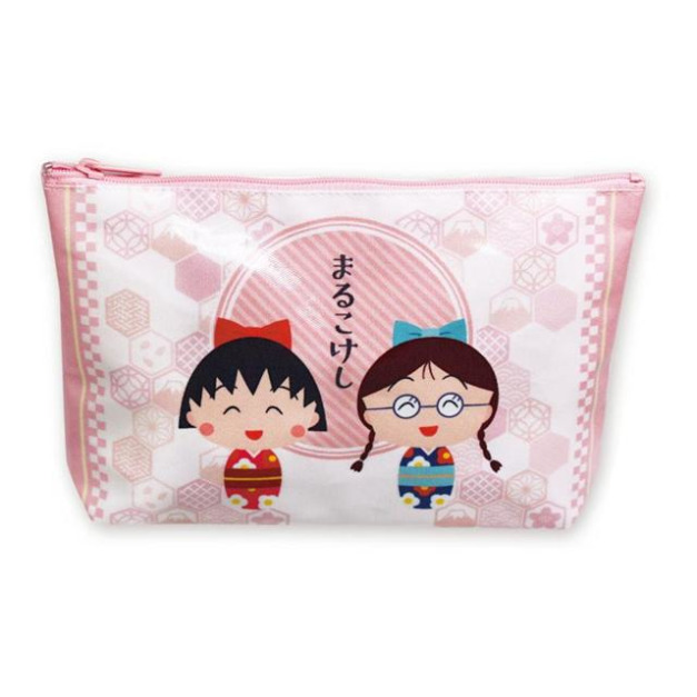櫻桃小丸子 拉鍊化妝包 (粉和服款)