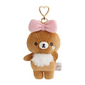 San-X 拉拉熊 絨毛玩偶鑰匙圈吊飾 (蝴蝶結款) 拉拉熊 蜜茶熊 牛奶熊_3