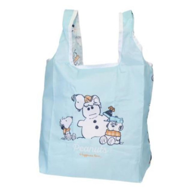 史努比 尼龍摺疊購物袋 (藍雪人款)