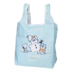 史努比 尼龍摺疊購物袋 (藍雪人款)