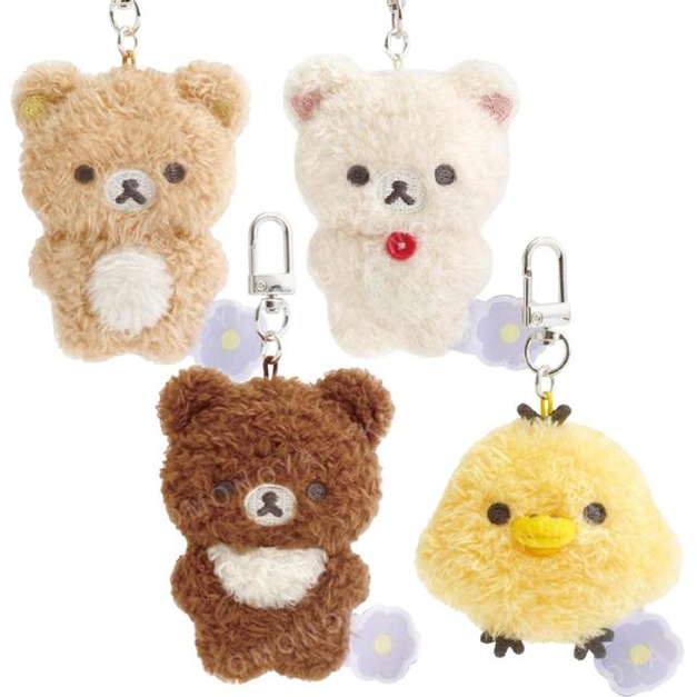 San-X 拉拉熊 絨毛玩偶吊飾 (毛絨絨款) 拉拉熊 蜜茶熊 牛奶熊 小黃雞