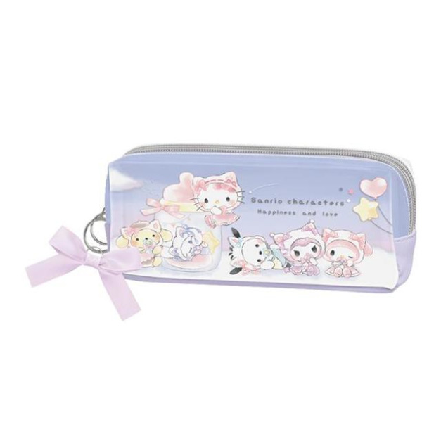 Sanrio 三麗鷗 皮質方形拉鍊筆袋 (紫貓咪寶寶款)