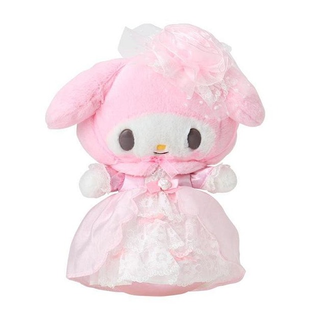 ▲預購特價【限購】Sanrio 三麗鷗 美樂蒂 絨毛玩偶拉鍊筆袋 (Lady My Melody 生日系列)