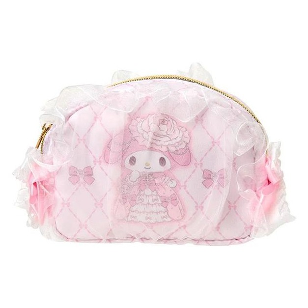 ▲預購特價【限購】Sanrio 三麗鷗 美樂蒂 荷葉造型拉鍊化妝包 (Lady My Melody 生日系列)