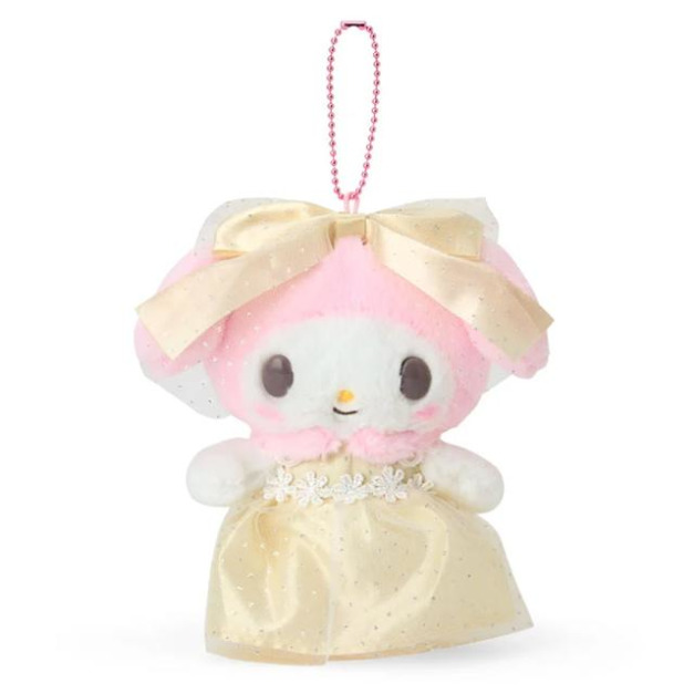 ▲特價【限購】Sanrio 三麗鷗 美樂蒂 絨毛玩偶吊飾 黃緞帶 (Lady My Melody 生日系列)