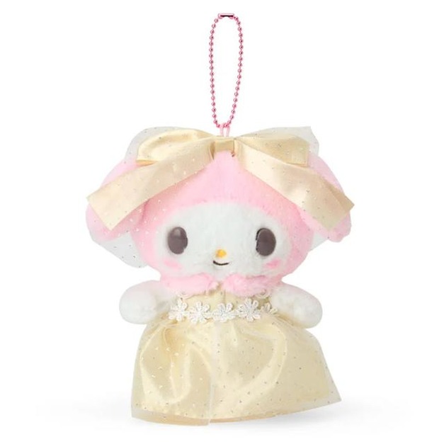 ▲特價【限購】Sanrio 三麗鷗 美樂蒂 絨毛玩偶吊飾 黃緞帶 (Lady My Melody 生日系列)