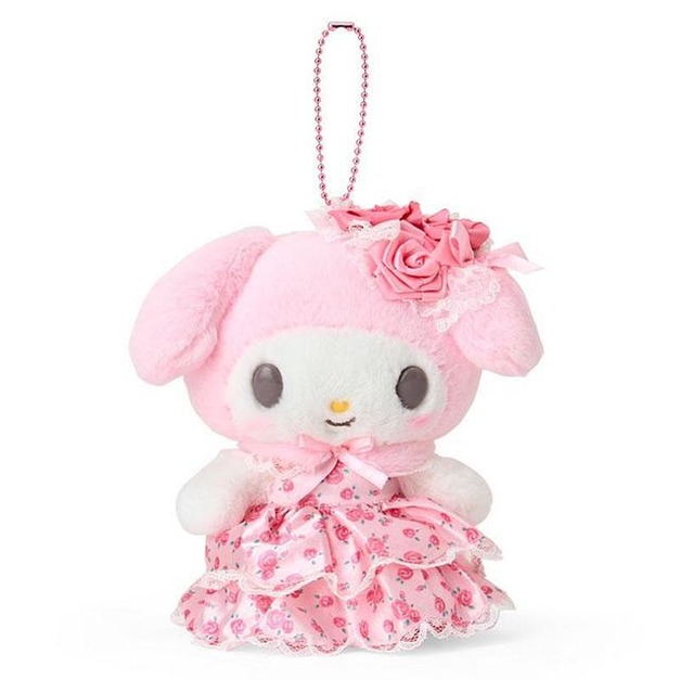 ▲特價【限購】Sanrio 三麗鷗 美樂蒂 絨毛玩偶吊飾 粉玫瑰(Lady My Melody 生日系列)