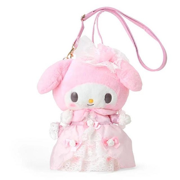 ▲預購特價【限購】Sanrio 三麗鷗 美樂蒂 絨毛玩偶斜背包 (Lady My Melody 生日系列)