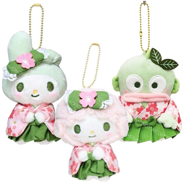 Sanrio 三麗鷗 絨毛吊飾娃娃 (和風抹茶款) Kitty 美樂蒂 Piano 人魚漢頓