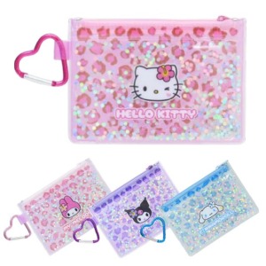Sanrio 三麗鷗 PVC扁平滑扣收納袋 (豹紋流沙款) Kitty 美樂蒂 酷洛米 大耳狗
