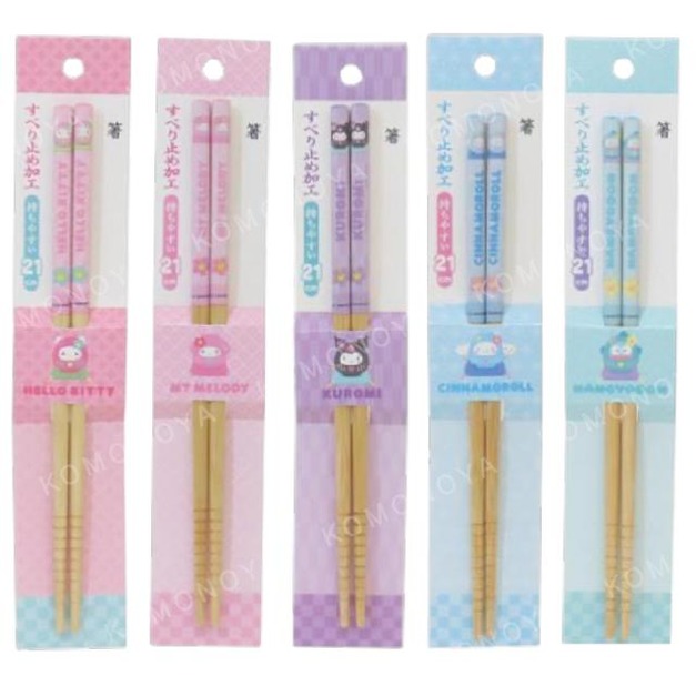 Sanrio 三麗鷗 天然竹筷 21cm (達摩款) Kitty 漢頓 大耳狗 美樂蒂